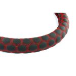 Husa volan cu cusatura rosie model Hexa SWC-23-M (37-39cm) - imagine 2