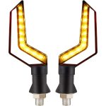 Set 2 lampi Semnalizare Moto, model BUMERANG, cu 2 functii, pozitie si semnalizare, tensiune 12V - imagine 2