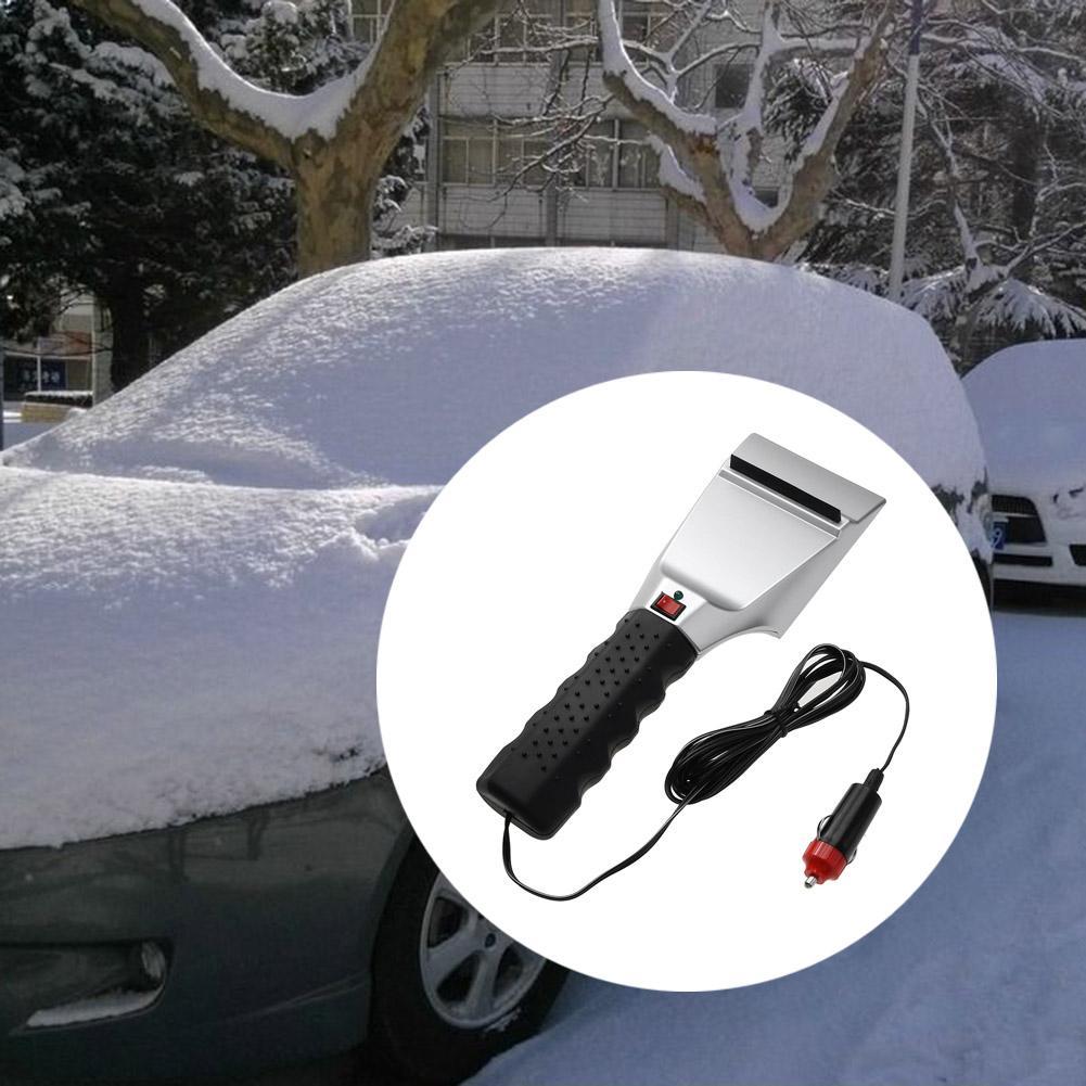 Acasa 10 12V elettrico riscaldato auto raschietto per ghiaccio automobili accendisigari rimozione della neve pala parabrezza vetro scongelamento Q90