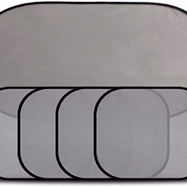 Set 5 perdele auto pentru protectie solara, universale, culoare Neagra
