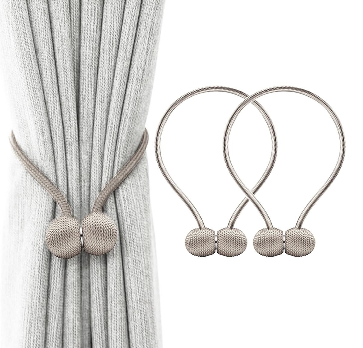 AG701D_ag701d_02.jpg Bratara magnetica de prindere perdele/draperii, model BEIGE BALLS - imagine 1