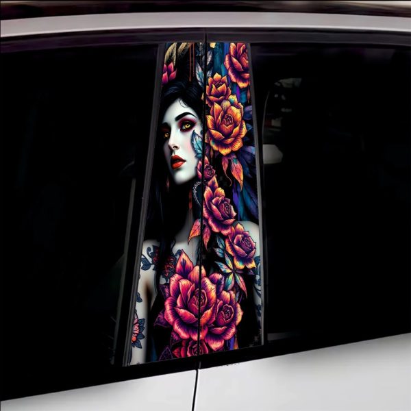 Set 2 stickere decorative pentru stalpii usilor, print autoadeziv de inalta rezolutie, dimensine 2 buc x 50 x 22 cm , cod: AVX-SSU-21