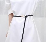 Curea rochie neagra, subtire cu catarama, lungime 110cm