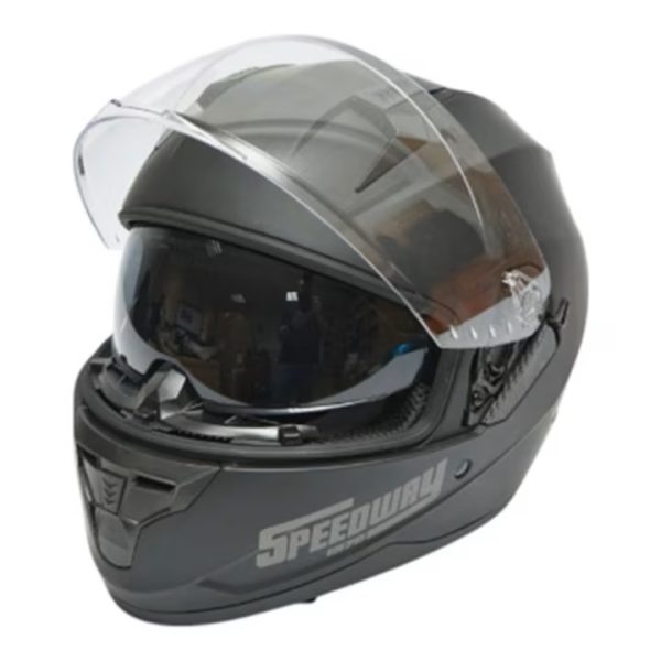 Casca moto integrala negru mat cu viziera transparenta si ochelari de soare, marimea L, model Arcane II