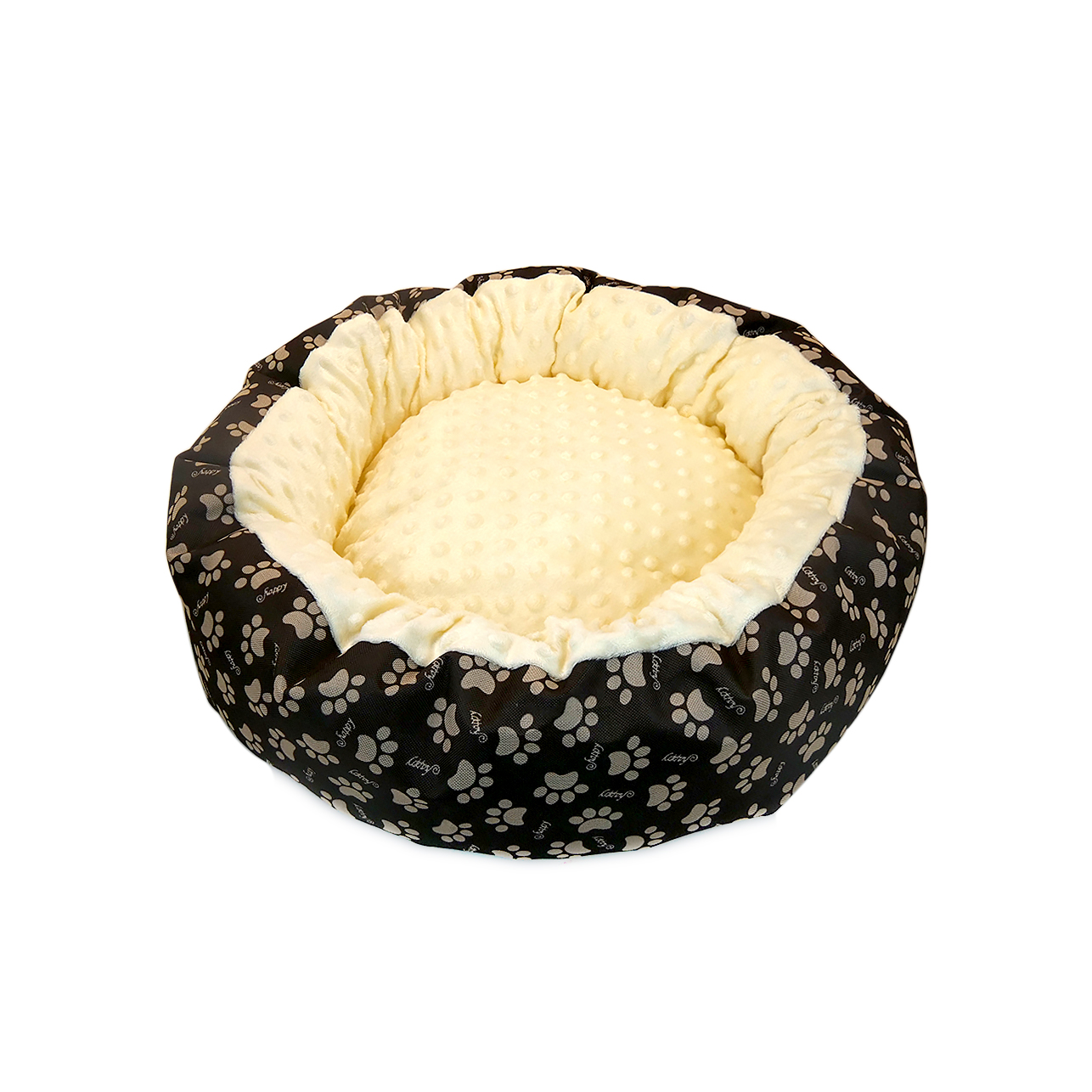 culcus_2.jpg Culcus moale cu perna, pentru caine/pisica, Model Minky, culoare galben, impermeabil, baza antiderapanta, 50 cm - imagine 1