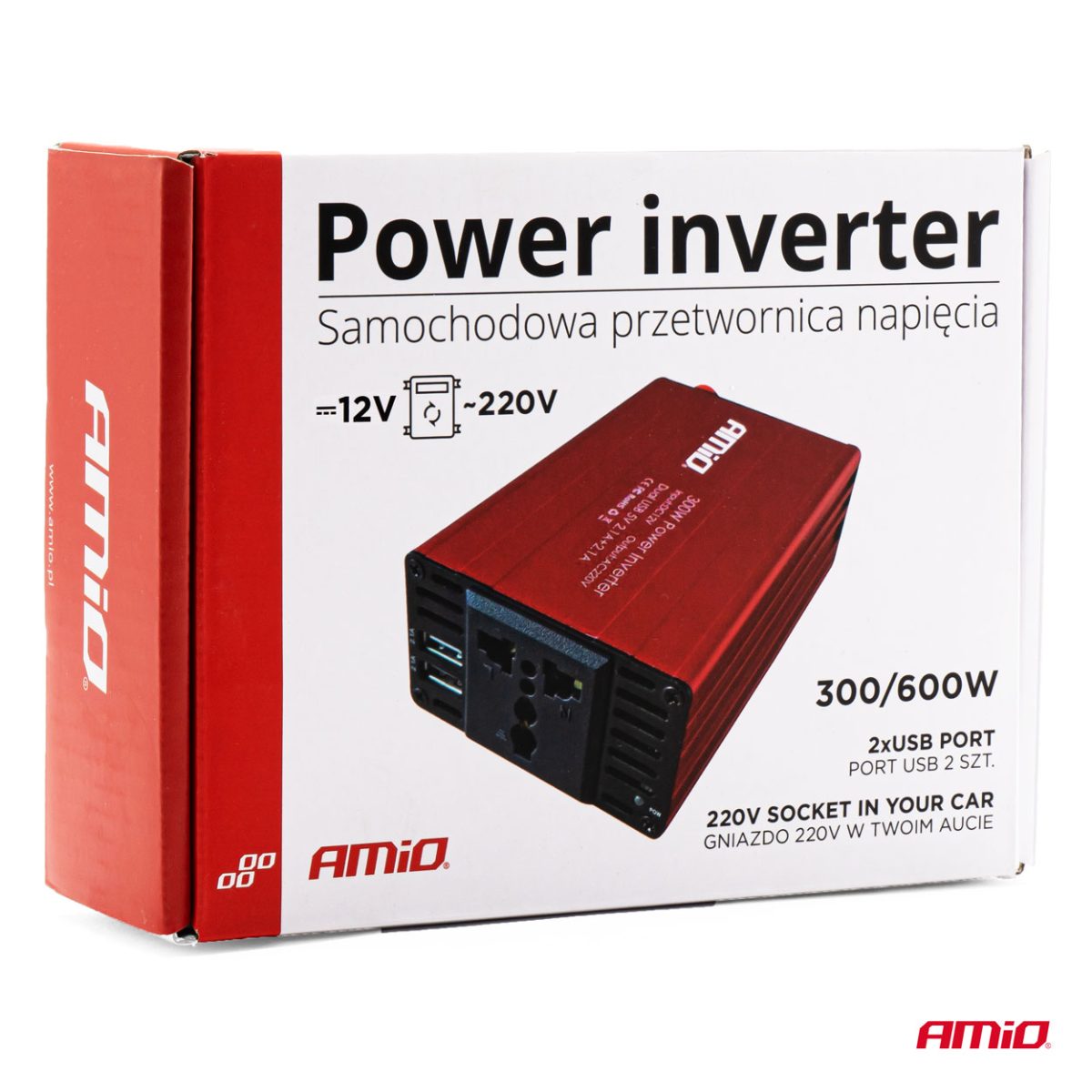 Convertor de tensiune 12V -> 220V, 300W/600W, 2 x USB 5V - imagine 9