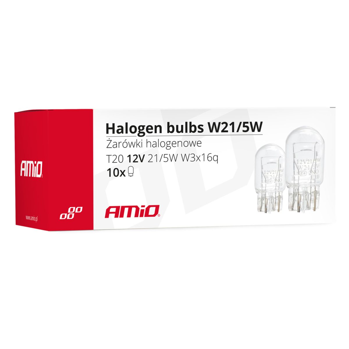 Set 10 becuri cu halogen T20, W21 / 5W, W3x16q - imagine 3