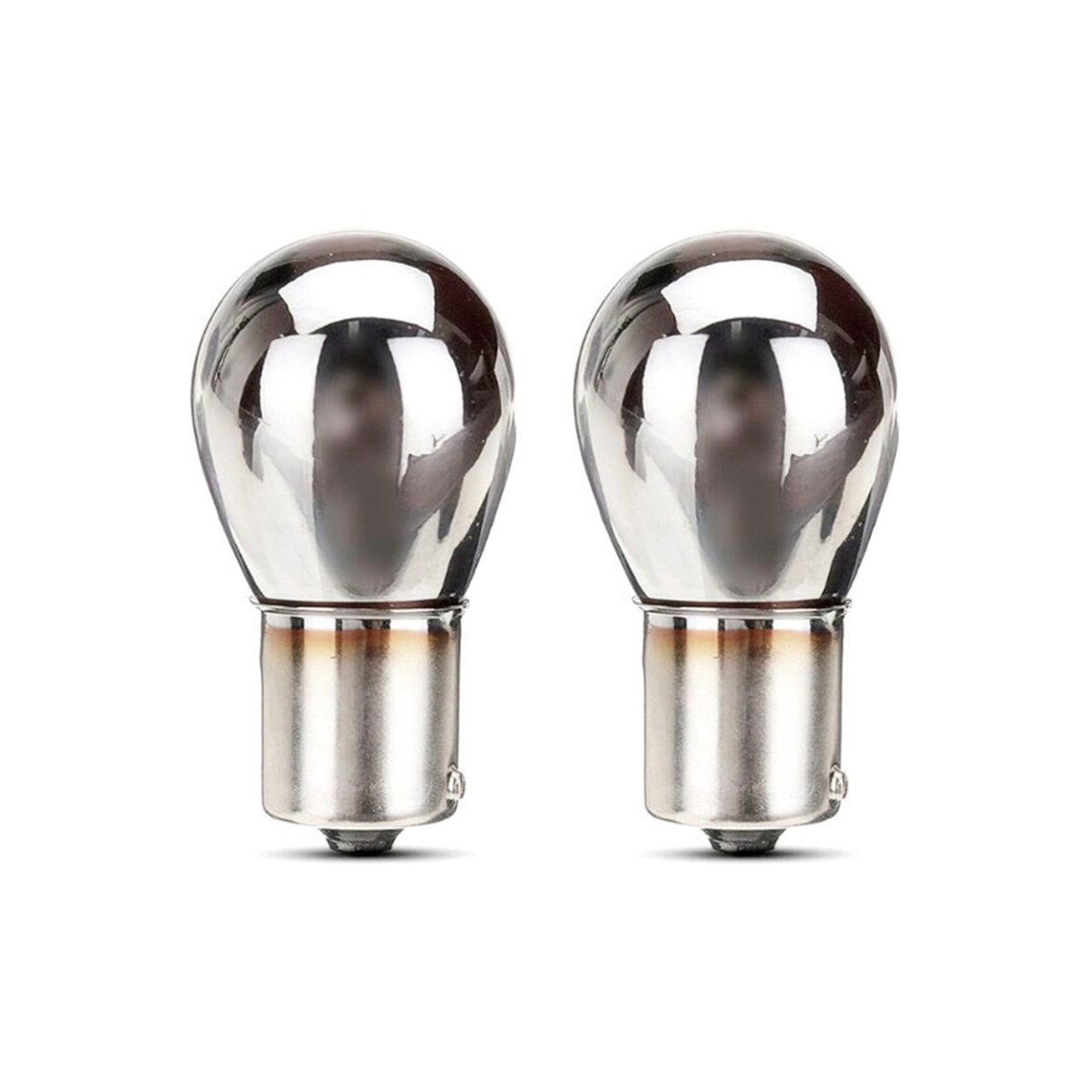 Set 2 becuri cu halogen, cromate, soclu P21W, BA15s, alimentare 12V - imagine 2