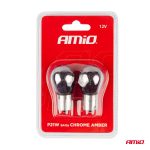 Set 2 becuri cu halogen, cromate, soclu P21W, BA15s, alimentare 12V - imagine 3