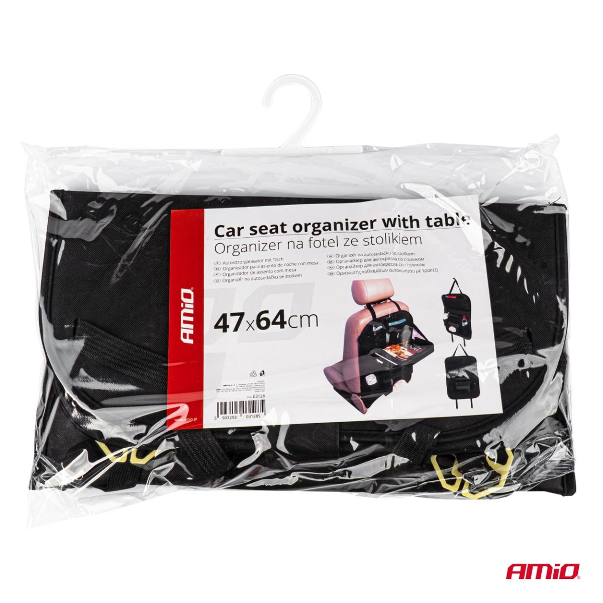 Organizator auto cu masa rabatabila, montaj pe spatarul scaunului - imagine 6