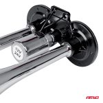 Claxon Camion de tip "goarna", dublu, bitonal, finisaj cromat, alimentare 12V - 24V, 118 dB - imagine 2