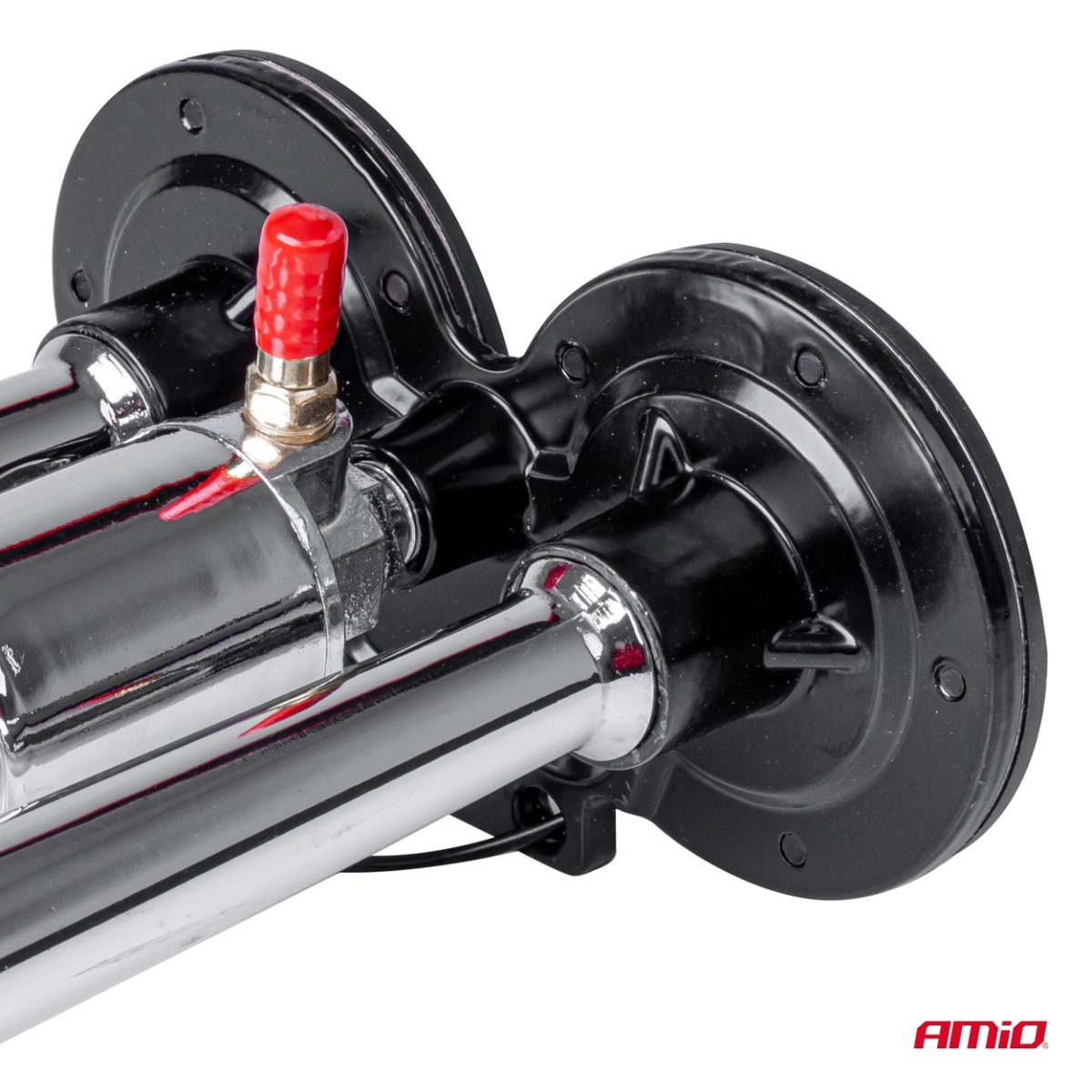 Claxon Camion de tip "goarna", dublu, bitonal, finisaj cromat, alimentare 12V - 24V, 118 dB - imagine 3