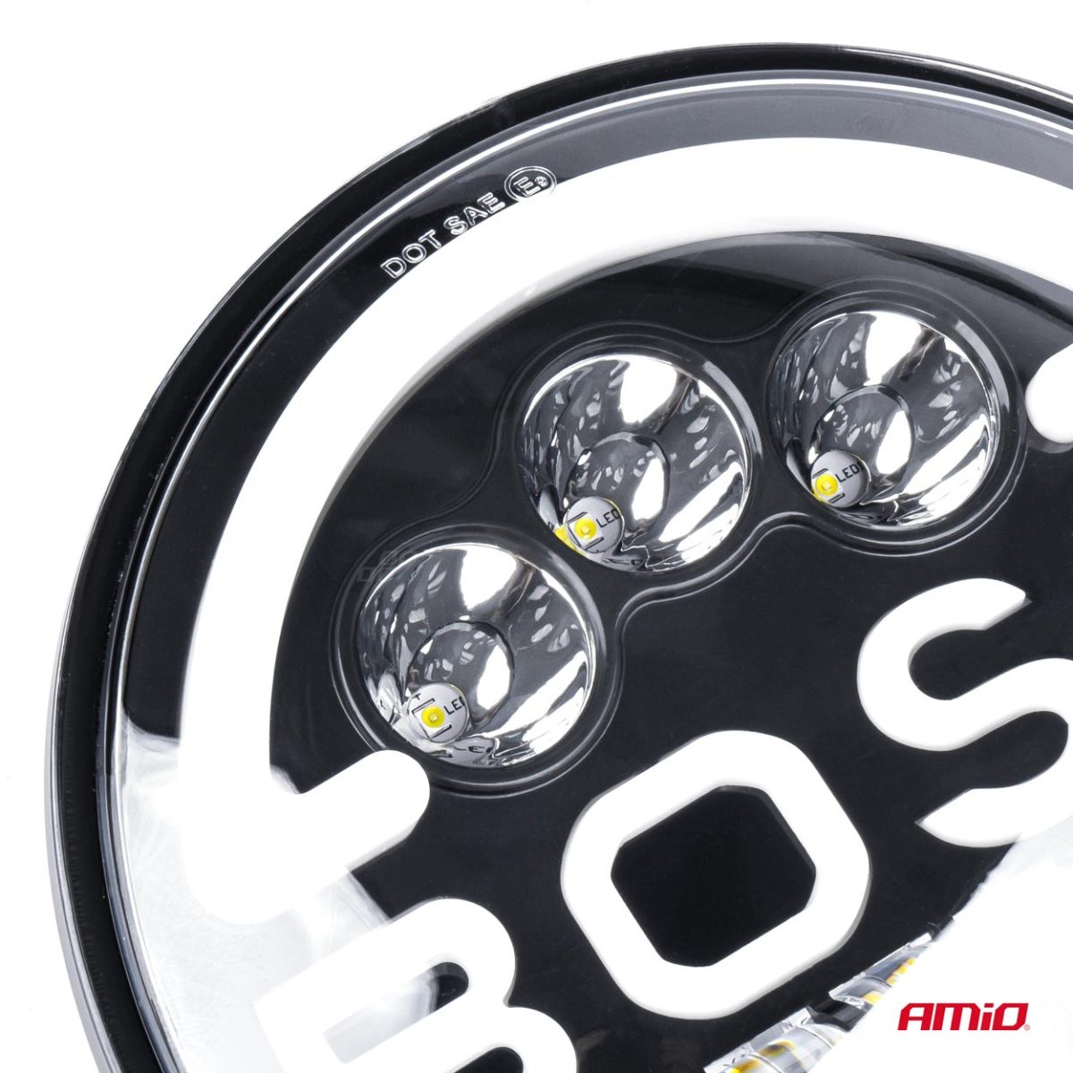 Lampa Suplimentara LED pentru Vehicule Off-Road, ATV, SSV, cu inscriptie "BOSS" si functii: Faza Lunga, Faza Scurta, Semnalizare, Pozitie, tensiune alimentare 9 - 36V, diametru Ø170 mm - imagine 9