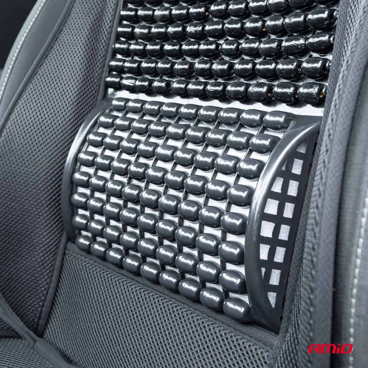 Husa scaun auto cu bile de masaj si suport lombar, dimensiuni 110 x 46 cm, culoare Neagra - imagine 3