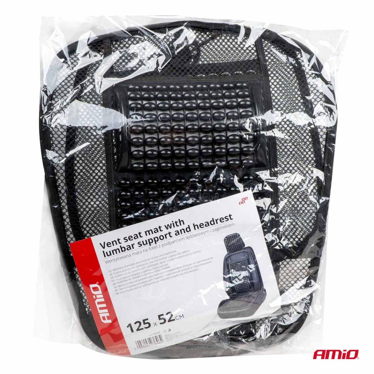 Husa scaun auto cu bile de masaj, suport lombar si tetiera, dimensiuni 125 x 52 cm, culoare Neagra - imagine 11