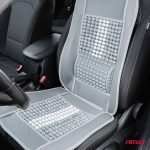 Husa scaun auto cu bile de masaj, suport lombar si tetiera, dimensiuni 131 x 46 cm, culoare Gri - imagine 2