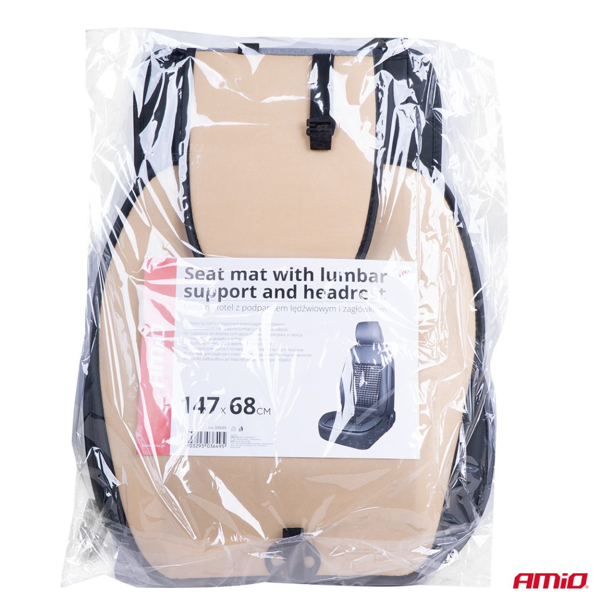 Husa scaun auto cu bile de masaj, suport lombar si tetiera, dimensiuni 147 x 68 cm, culoare Neagra - imagine 11