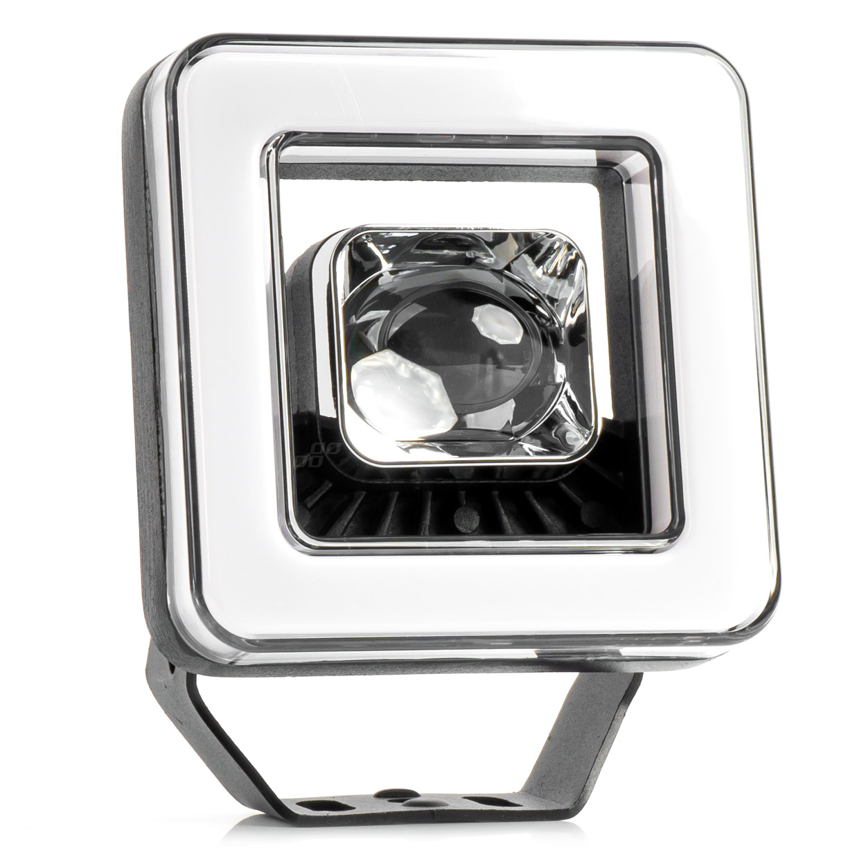 04198_01.jpg Proiector LED cu Angel Eye model AWL57, pozitie, semnalizare, faza lunga/scurta, pentru Off-Road, ATV, SSV, putere 45W, 8000lm, tensiune 9-36V, dimensiuni 114,5 x 114,5 x 51 mm - imagine 1