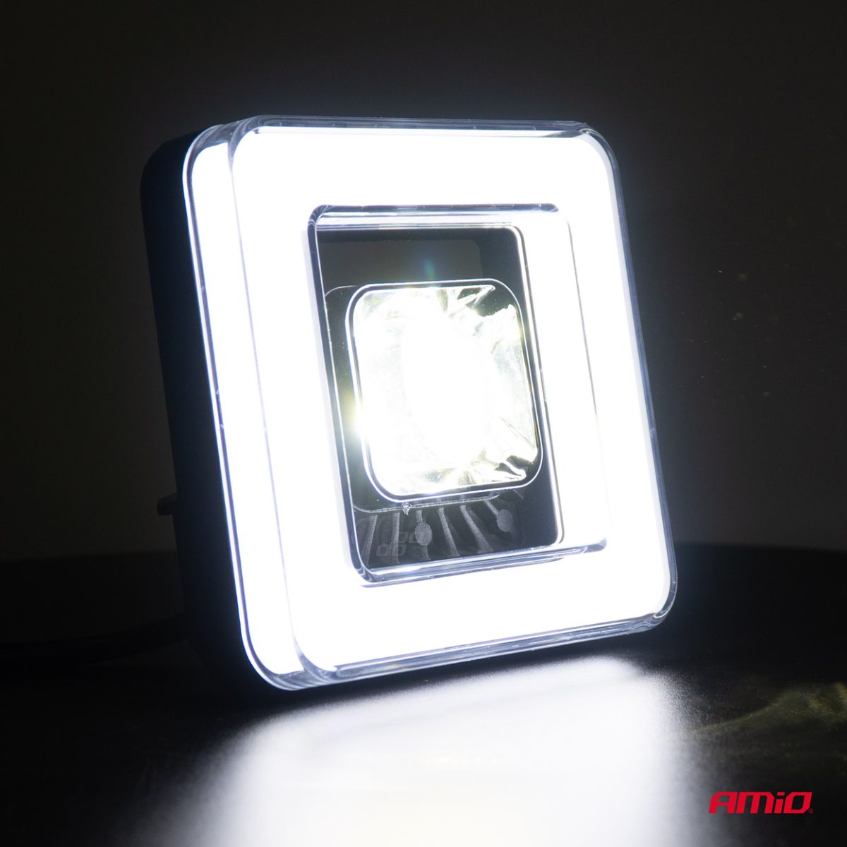 Proiector LED cu Angel Eye model AWL57, pozitie, semnalizare, faza lunga/scurta, pentru Off-Road, ATV, SSV, putere 45W, 8000lm, tensiune 9-36V, dimensiuni 114,5 x 114,5 x 51 mm - imagine 2