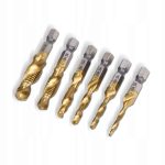 Set Profesional cu 6 piese, gaurire + filet, M3 - M10, duritate medie (Galben) - imagine 3