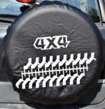 Husa roata de rezerva din "imitatie piele" neagra, pentru autovehicule de teren, marime 15" - imagine 2