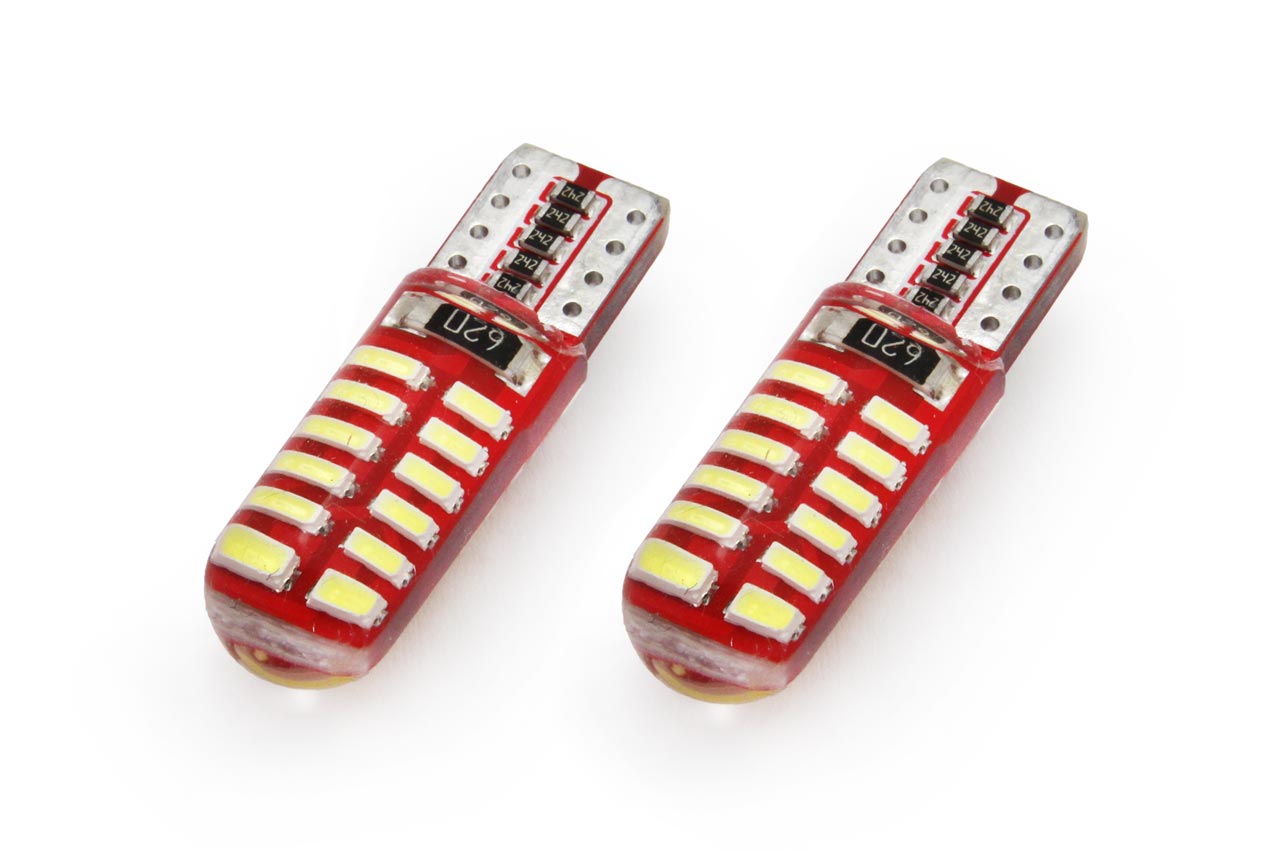 1_04j0-r1.jpg Set becuri auto cu LED CANBUS compatibil T10e W5W 24 SMD SILCA Alb 12V, destinat competitiilor auto sau off-road - imagine 1