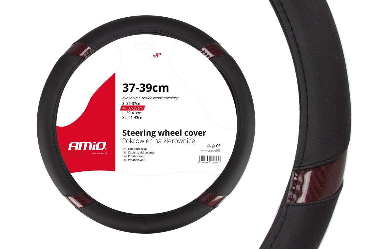 1_19yl-h3.jpg Husa volan negru + carbon maro SWC-19-M (37-39cm) - imagine 1