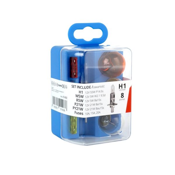 Set rezerva becuri si sigurante 8 buc H1