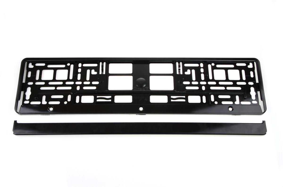 Suport numar inmatriculare negru lucios - imagine 2