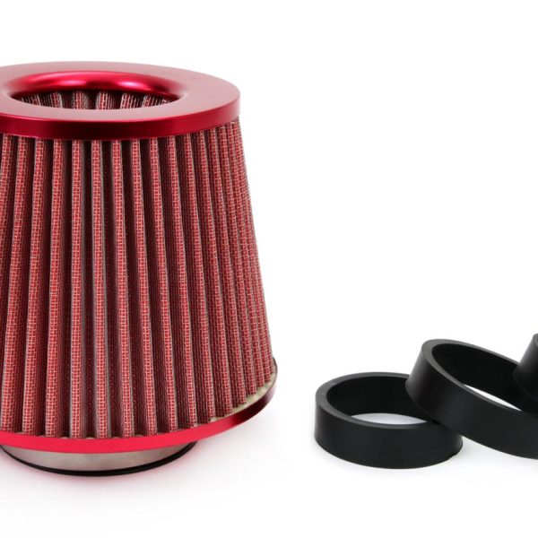 Filtru de aer conic rosu cu 3 adaptoare
