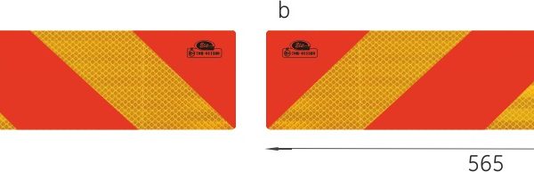 Placute reflectorizante pentru camioane 56.5x14 cm 2 buc