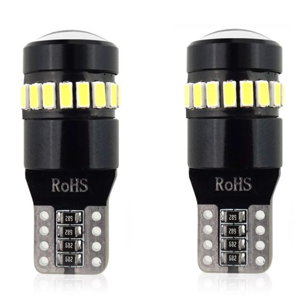 Set becuri auto cu LED CANBUS compatibil T10 W5W 19 SMD Alb 12V, destinat competitiilor auto sau off-road
