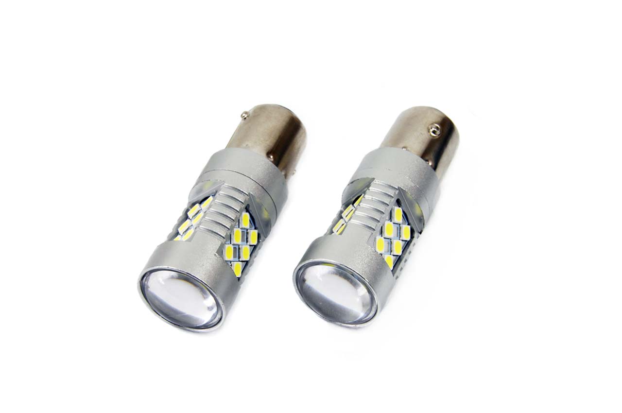 1_pzbg-a5.jpg Set becuri auto cu LED CANBUS compatibil P21W BA15S 24 SMD 6.2W Alb 12/24V, destinat competitiilor auto sau off-road - imagine 1
