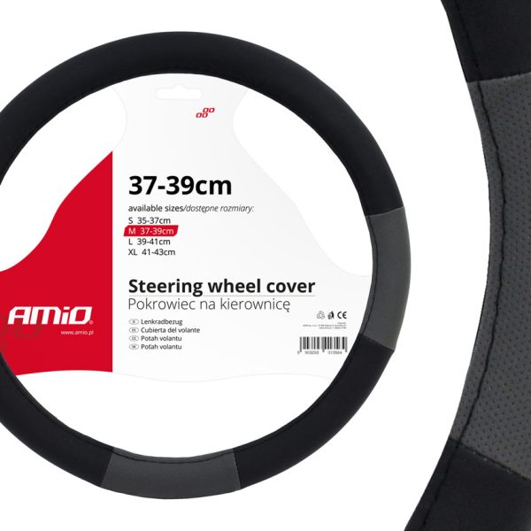 Husa volan negru + gri SWC-05-M (37-39cm)