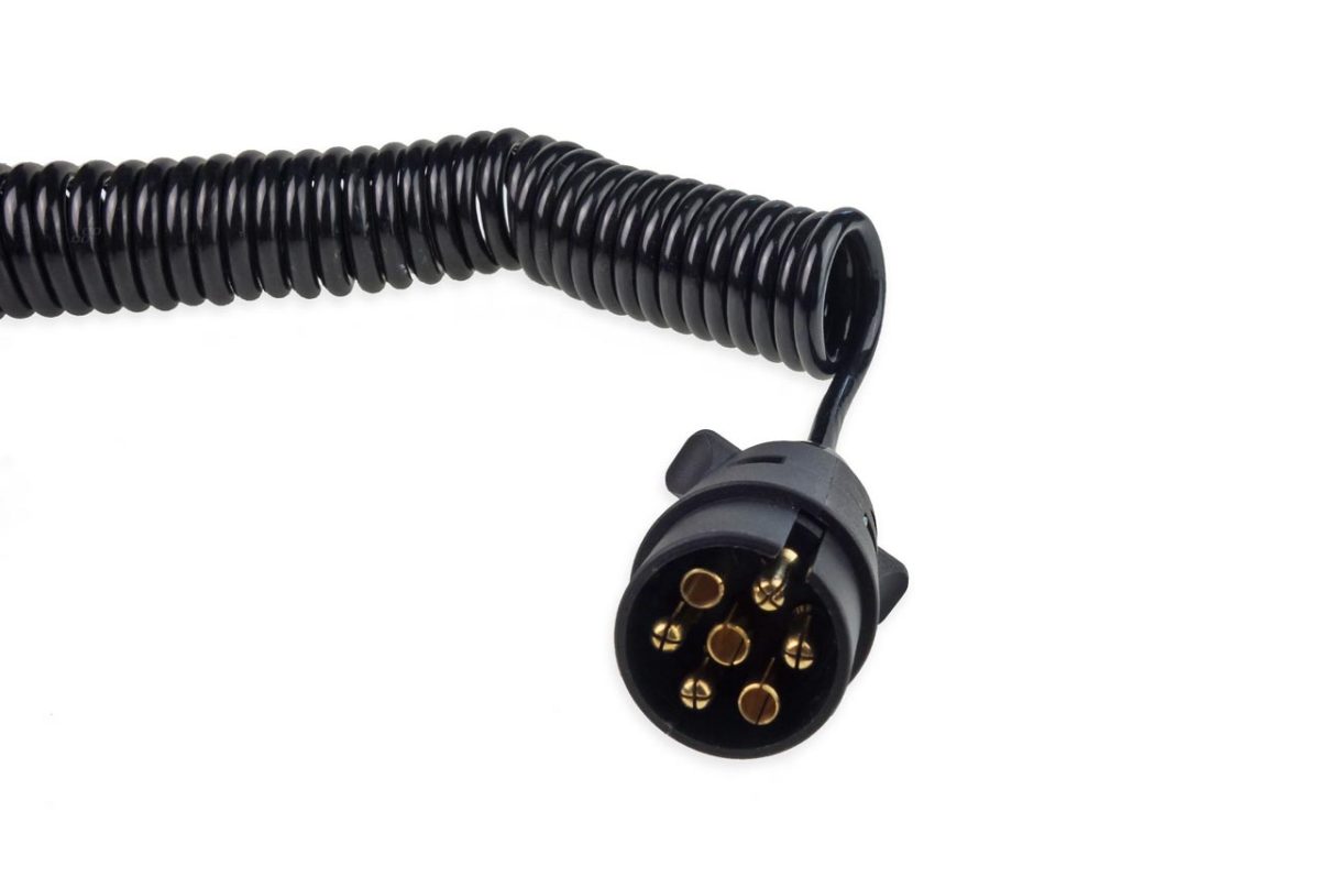 Cablu electric pentru remorca spiralat cu prize 7PIN 12V 6m - imagine 2
