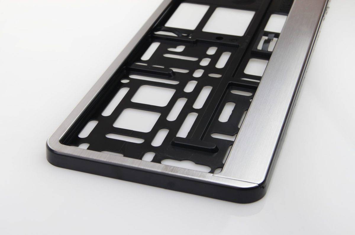 Suport numar inmatriculare aluminiu polisat - imagine 3