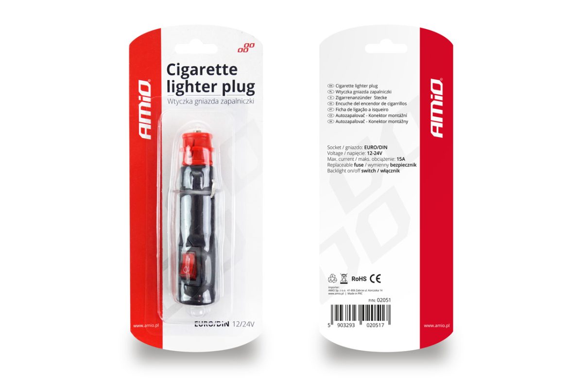 Fisa bricheta cu comutator EURO / DIN 12 / 24V - imagine 2