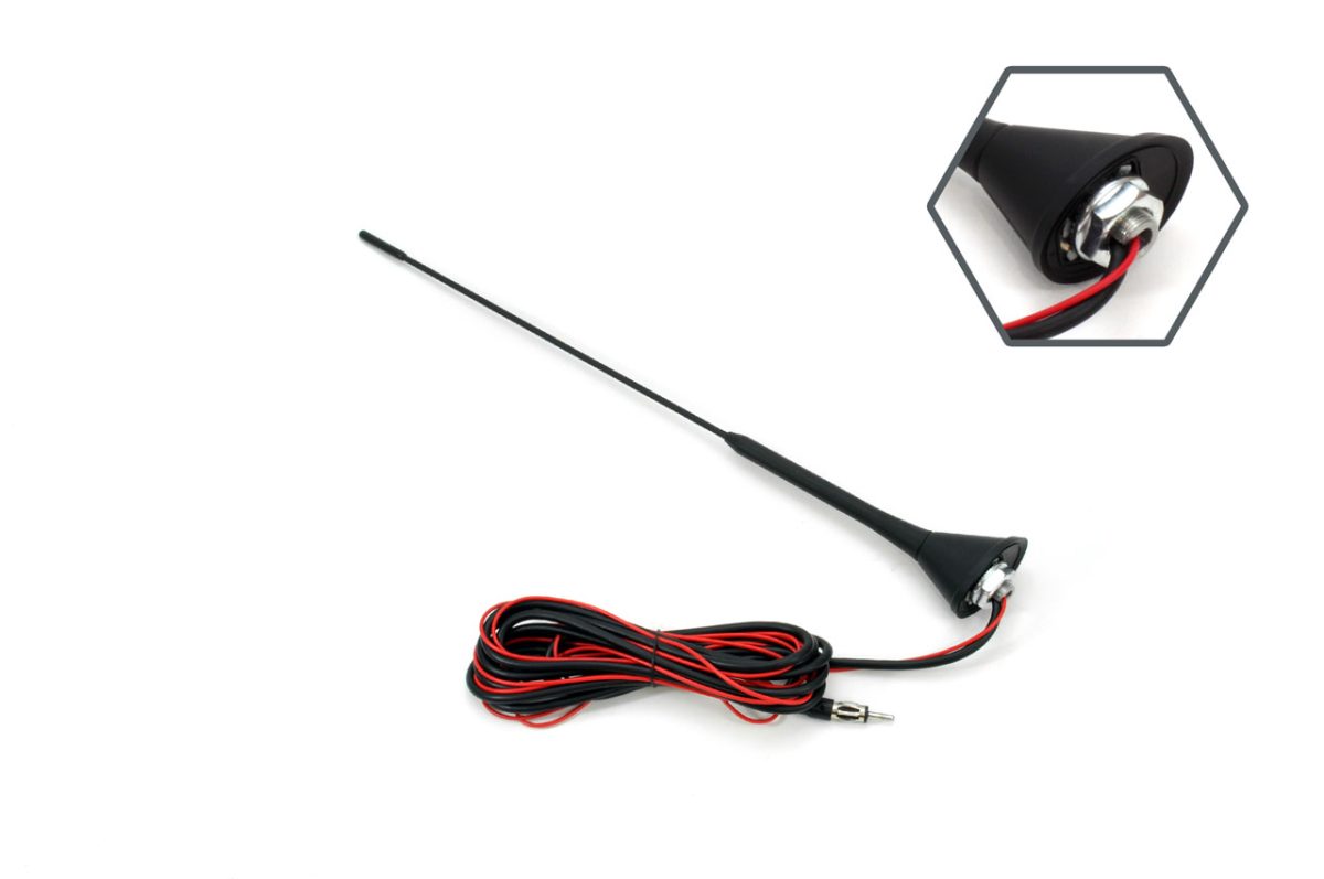 Antena radio auto universala 40cm cu amplificator ANT08 - imagine 2