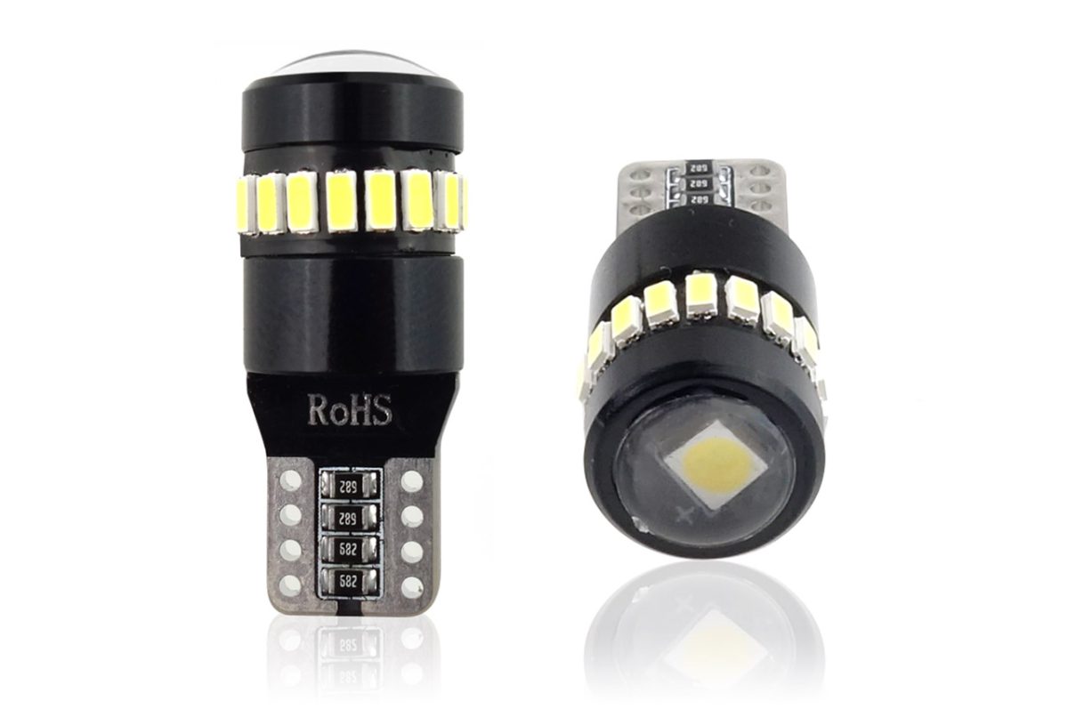 Set becuri auto cu LED CANBUS compatibil T10 W5W 19 SMD Alb 12V, destinat competitiilor auto sau off-road - imagine 2