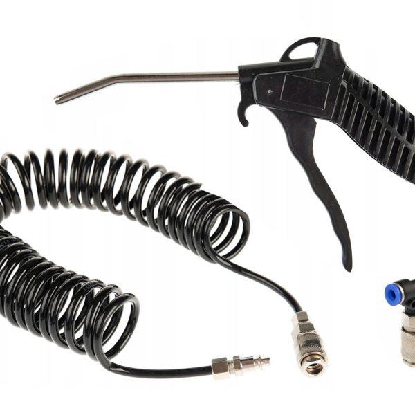 Set de suflat cu pistol, furtun spiralat, cuplaje, 13ATM