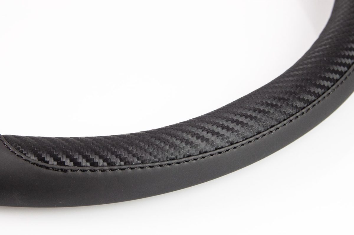 Husa volan negru + carbon SWC-17-M (37-39cm) - imagine 2