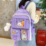 Set 4-in-1 pentru Scolari sau Prescolari - (rucsac, geanta de umar, plic elegant, penar), culoare VIOLET cu IEPURAS, Cod AVX-WT-BUNN-VIOLET - imagine 5