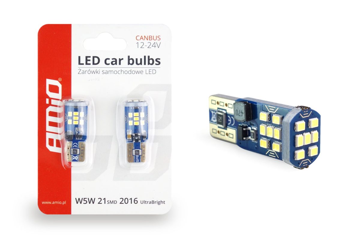 Set becuri auto cu LED CANBUS UltraBright compatibil T10 W5W 21 SMD Alb 12V/24V, destinat competitiilor auto sau off-road - imagine 3