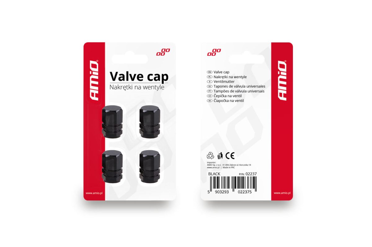 Set capacele auto pentru ventil hexagon negru 4 buc - imagine 4