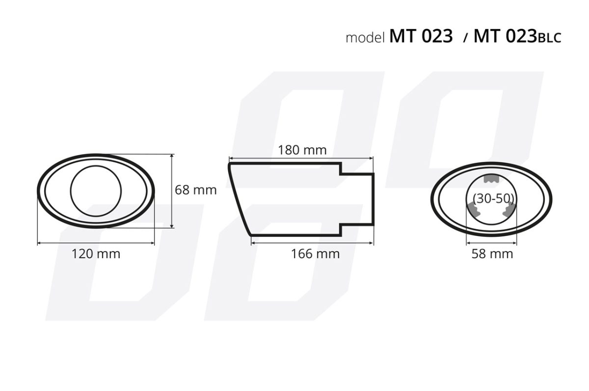 Ornament toba esapament din otel inoxidabil MT 023BLC - imagine 3
