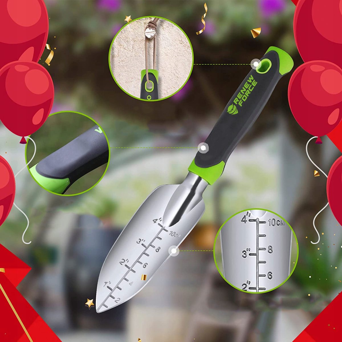 Set 5 unelte de gradina de inalta calitate cu manere din silicon, model AVX-WT-GDNTOL - imagine 6