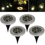 Set 4 x Lampa Solara estetica exterioara de gradina, cu 8 LED-uri, cu suport scurt - imagine 4