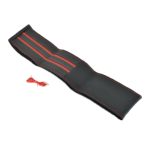 Husa volan din PIELE NATURALA CU DOUA DUNGI ROSII, pentru autoturisme, diametru 37 - 39 cm, cu ac si ata (se coase, aspect ORIGINAL) - imagine 5