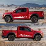 Set 2 stickere autoadezive pentru vehicule Off Road, model "Forest & Mountains", dimensiune 100 x 20 cm, culoare Alba