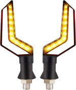 Set 2 lampi Semnalizare Moto, model BUMERANG, cu 2 functii, pozitie si semnalizare, tensiune 12V - imagine 2